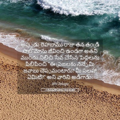 Picture 05 - 2 దినవృత్తాంతాలు 10:6 TELIRV - అప్పుడు రెహబాము - Bible Verse Picture