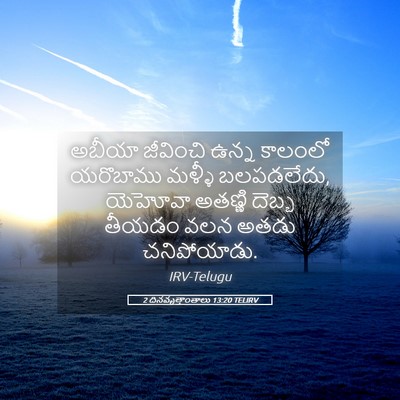 Picture 05 - 2 దినవృత్తాంతాలు 13:20 TELIRV - అబీయా జీవించి - Bible Verse Picture