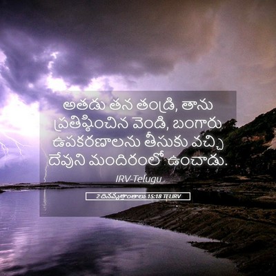 Picture 05 - 2 దినవృత్తాంతాలు 15:18 TELIRV - అతడు తన తండ్రి, - Bible Verse Picture