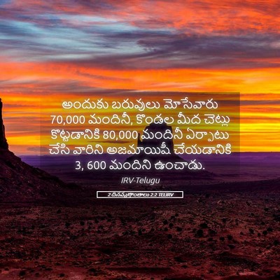 Picture 05 - 2 దినవృత్తాంతాలు 2:2 TELIRV - అందుకు బరువులు - Bible Verse Picture