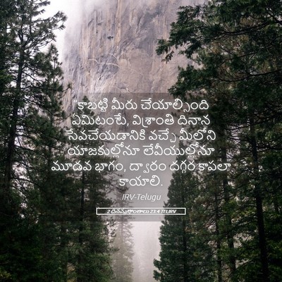 Picture 05 - 2 దినవృత్తాంతాలు 23:4 TELIRV - “కాబట్టి మీరు - Bible Verse Picture