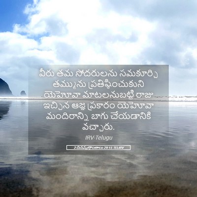Picture 05 - 2 దినవృత్తాంతాలు 29:15 TELIRV - వీరు తమ సోదరులను - Bible Verse Picture