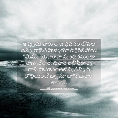 Picture 05 - 2 దినవృత్తాంతాలు 29:18 TELIRV - అప్పుడు వారు రాజ - Bible Verse Picture