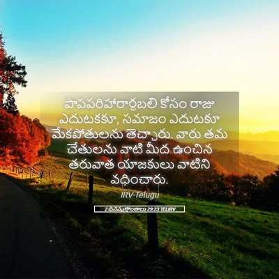 Picture 05 - 2 దినవృత్తాంతాలు 29:23 TELIRV - పాపపరిహారార్థబలి - Bible Verse Picture
