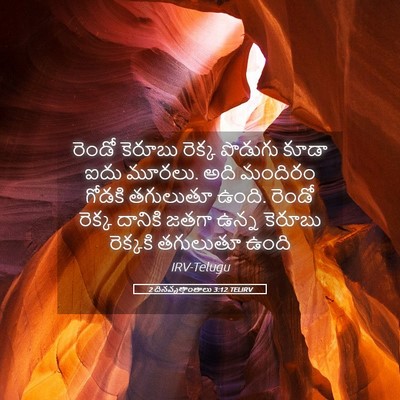 Picture 05 - 2 దినవృత్తాంతాలు 3:12 TELIRV - రెండో కెరూబు - Bible Verse Picture