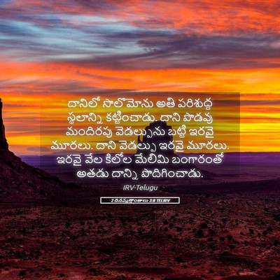 Picture 05 - 2 దినవృత్తాంతాలు 3:8 TELIRV - దానిలో సొలొమోను - Bible Verse Picture