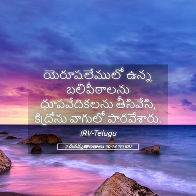 Picture 05 - 2 దినవృత్తాంతాలు 30:14 TELIRV - యెరూషలేములో ఉన్న - Bible Verse Picture