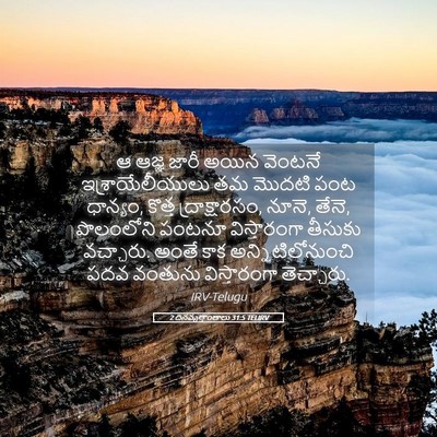 Picture 05 - 2 దినవృత్తాంతాలు 31:5 TELIRV - ఆ ఆజ్ఞ జారీ అయిన - Bible Verse Picture