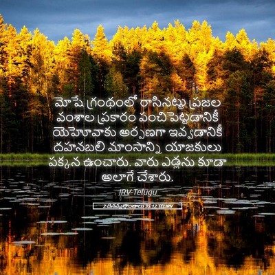 Picture 05 - 2 దినవృత్తాంతాలు 35:12 TELIRV - మోషే గ్రంథంలో - Bible Verse Picture