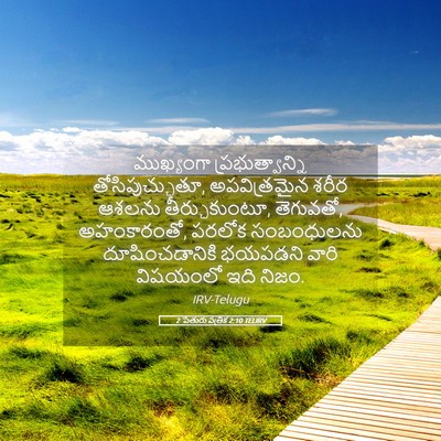 Picture 05 - 2 పేతురు పత్రిక 2:10 TELIRV - ముఖ్యంగా - Bible Verse Picture