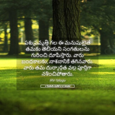 Picture 05 - 2 పేతురు పత్రిక 2:12 TELIRV - పశుప్రవృత్తి గల ఈ - Bible Verse Picture