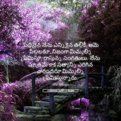 Picture 05 - 2 యోహాను పత్రిక 1:1 TELIRV - పెద్దనైన నేను - Bible Verse Picture