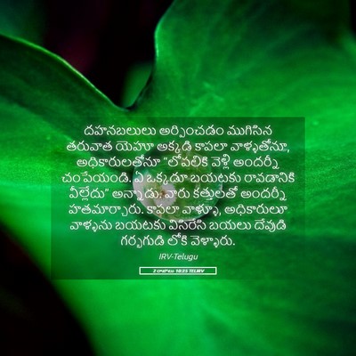 Picture 05 - 2 రాజులు 10:25 TELIRV - దహనబలులు - Bible Verse Picture