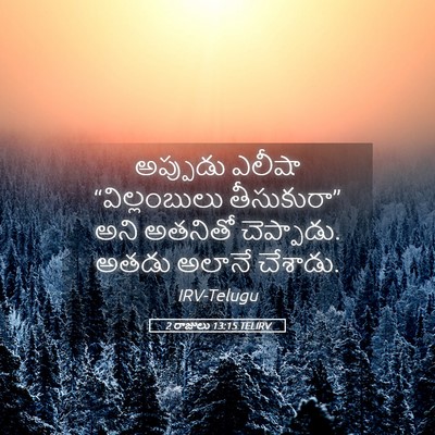 Picture 05 - 2 రాజులు 13:15 TELIRV - అప్పుడు ఎలీషా - Bible Verse Picture