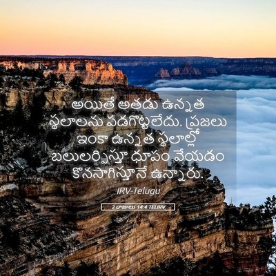 Picture 05 - 2 రాజులు 14:4 TELIRV - అయితే అతడు ఉన్నత - Bible Verse Picture