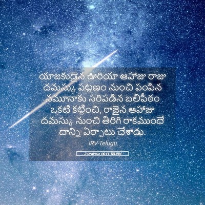 Picture 05 - 2 రాజులు 16:11 TELIRV - యాజకుడైన ఊరియా - Bible Verse Picture