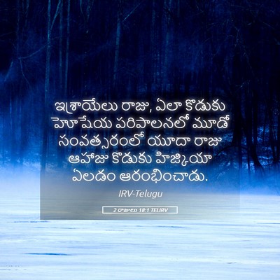 Picture 05 - 2 రాజులు 18:1 TELIRV - ఇశ్రాయేలు రాజు, - Bible Verse Picture