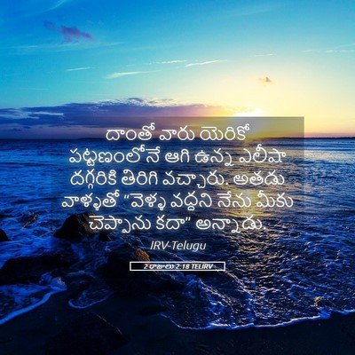 Picture 05 - 2 రాజులు 2:18 TELIRV - దాంతో వారు యెరికో - Bible Verse Picture