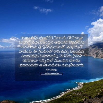 Picture 05 - 2 రాజులు 23:3 TELIRV - రాజు ఒక స్తంభం - Bible Verse Picture