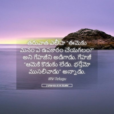 Picture 05 - 2 రాజులు 4:14 TELIRV - తరువాత ఎలీషా - Bible Verse Picture