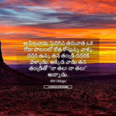 Picture 05 - 2 రాజులు 4:18 TELIRV - ఆ పిల్లవాడు - Bible Verse Picture