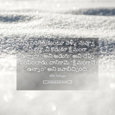 Picture 05 - 2 రాజులు 4:26 TELIRV - నీవు - Bible Verse Picture