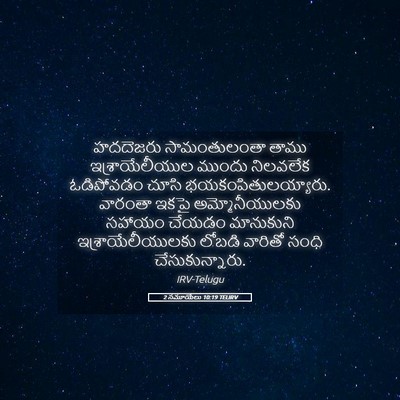 Picture 05 - 2 సమూయేలు 10:19 TELIRV - హదదెజరు - Bible Verse Picture