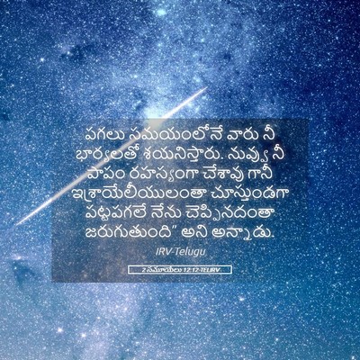 Picture 05 - 2 సమూయేలు 12:12 TELIRV - పగలు సమయంలోనే - Bible Verse Picture