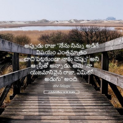 Picture 05 - 2 సమూయేలు 14:18 TELIRV - అప్పుడు రాజు - Bible Verse Picture