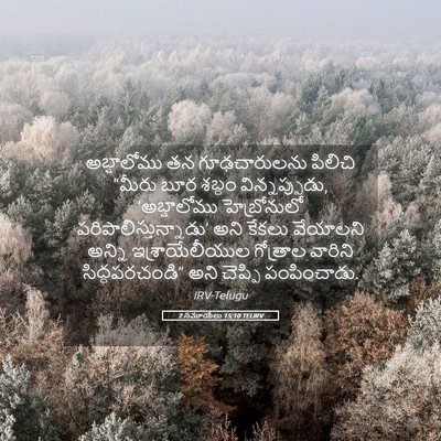 Picture 05 - 2 సమూయేలు 15:10 TELIRV - అబ్షాలోము తన - Bible Verse Picture