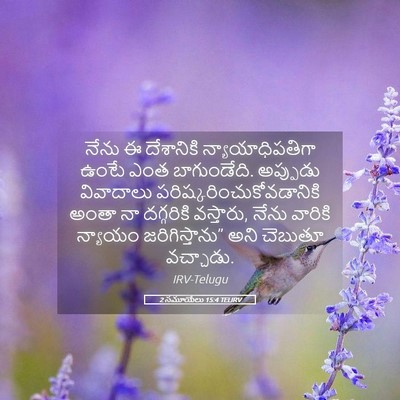 Picture 05 - 2 సమూయేలు 15:4 TELIRV - నేను ఈ దేశానికి - Bible Verse Picture
