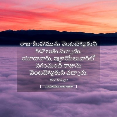 Picture 05 - 2 సమూయేలు 19:40 TELIRV - రాజు కింహామును - Bible Verse Picture