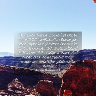Picture 05 - 2 సమూయేలు 20:1 TELIRV - బెన్యామీను - Bible Verse Picture