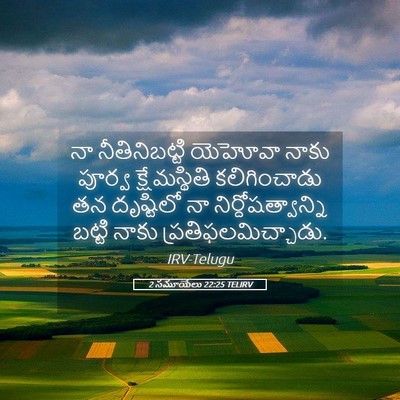 Picture 05 - 2 సమూయేలు 22:25 TELIRV - నా నీతినిబట్టి - Bible Verse Picture