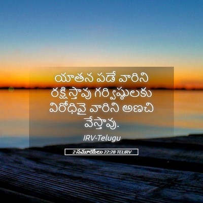 Picture 05 - 2 సమూయేలు 22:28 TELIRV - యాతన పడే వారిని - Bible Verse Picture