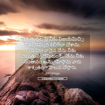 Picture 05 - 2 సమూయేలు 7:11 TELIRV - నీ శత్రువులపై - Bible Verse Picture