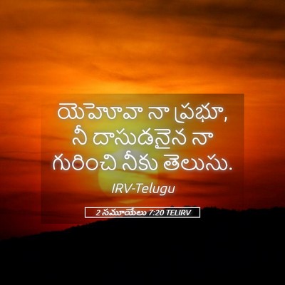 Picture 05 - 2 సమూయేలు 7:20 TELIRV - యెహోవా నా ప్రభూ, నీ - Bible Verse Picture