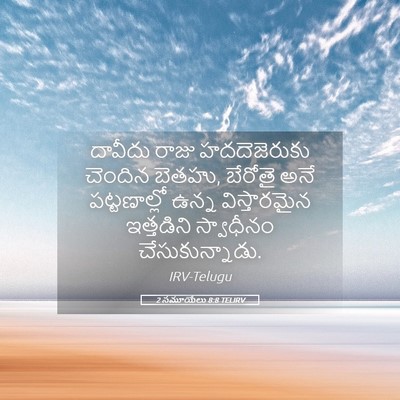 Picture 05 - 2 సమూయేలు 8:8 TELIRV - దావీదు రాజు - Bible Verse Picture