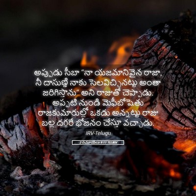 Picture 05 - 2 సమూయేలు 9:11 TELIRV - అప్పుడు సీబా “నా - Bible Verse Picture