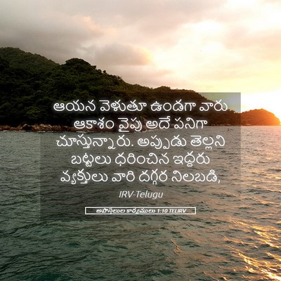 Picture 05 - అపొస్తలుల కార్యములు 1:10 TELIRV - ఆయన వెళుతూ ఉండగా - Bible Verse Picture