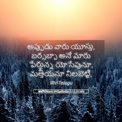 Picture 05 - అపొస్తలుల కార్యములు 1:23 TELIRV - అప్పుడు వారు - Bible Verse Picture