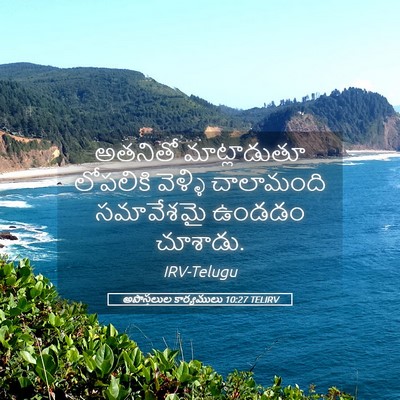Picture 05 - అపొస్తలుల కార్యములు 10:27 TELIRV - అతనితో మాట్లాడుతూ - Bible Verse Picture