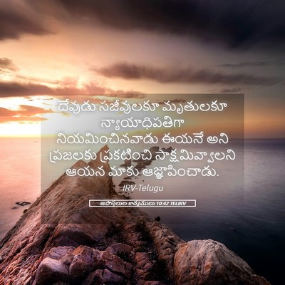 Picture 05 - అపొస్తలుల కార్యములు 10:42 TELIRV - దేవుడు సజీవులకూ - Bible Verse Picture