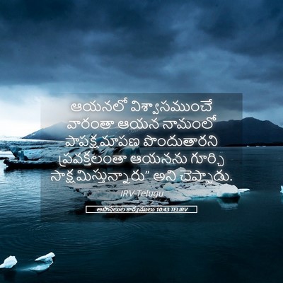 Picture 05 - అపొస్తలుల కార్యములు 10:43 TELIRV - ఆయనలో - Bible Verse Picture