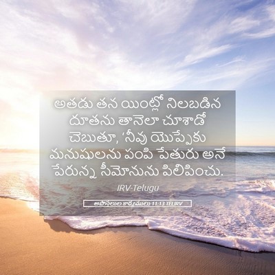 Picture 05 - అపొస్తలుల కార్యములు 11:13 TELIRV - అతడు తన యింట్లో - Bible Verse Picture