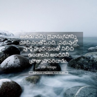 Picture 05 - అపొస్తలుల కార్యములు 11:23 TELIRV - అతడు వచ్చి - Bible Verse Picture