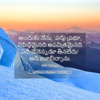 Picture 05 - అపొస్తలుల కార్యములు 11:8 TELIRV - అందుకు నేను, - Bible Verse Picture
