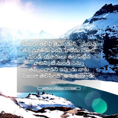 Picture 05 - అపొస్తలుల కార్యములు 12:11 TELIRV - పేతురు తెలివి - Bible Verse Picture