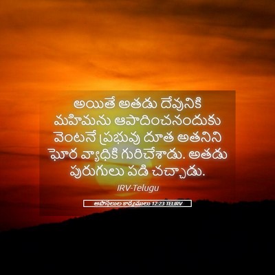 Picture 05 - అపొస్తలుల కార్యములు 12:23 TELIRV - అయితే అతడు - Bible Verse Picture