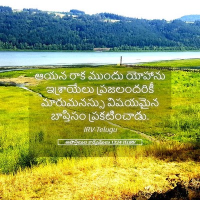Picture 05 - అపొస్తలుల కార్యములు 13:24 TELIRV - ఆయన రాక ముందు - Bible Verse Picture